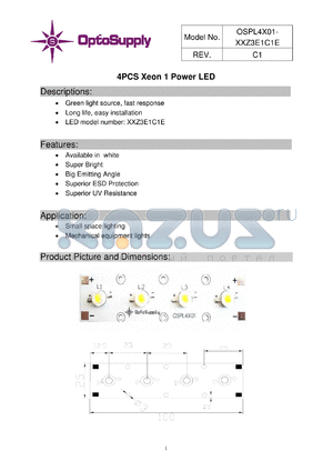 W4Z3E1C1E datasheet - 4PCS Xeon 1 Power LED Green light source, fast response