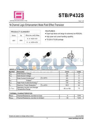 STP432S datasheet - N-Channel Logic Enhancement Mode Field Effect Transistor