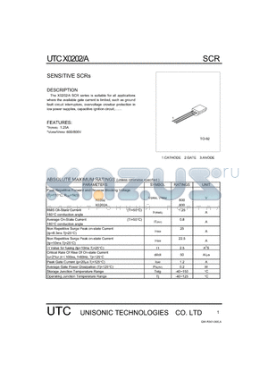 UTCX0202A datasheet - SCR
