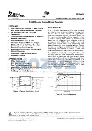 TPS74401KTWR datasheet - 3.0A Ultra-Low Dropout Linear Regulator