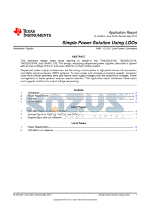 TPS74701 datasheet - Simple Power Solution Using LDOs