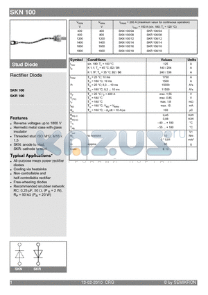 SKN100 datasheet - Rectifier Diode