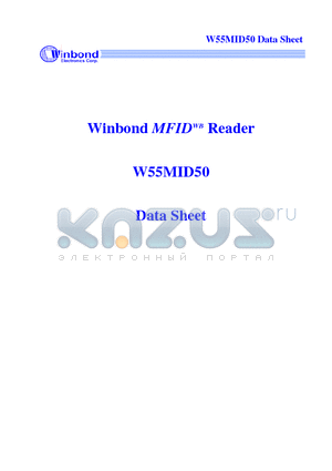 W55MID50 datasheet - WINBOND MFID READER