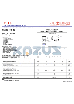 SKN1S datasheet - SURFACE MOUNT SCHOTTKY BARRIER RECTIFIERS