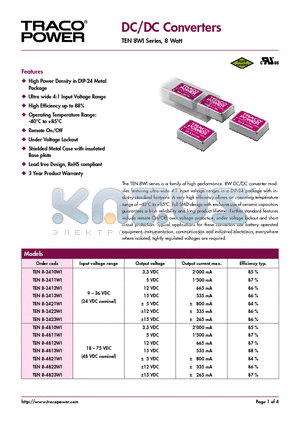 TEN8-2410WI datasheet - DC/DC Converters