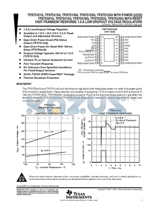 TPS75115Q datasheet - FAST-TRANSIENT-RESPONSE 1.5-A LOW-DROPOUT VOLTAGE REGULATORS