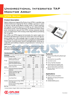 UTMA040220E1 datasheet - Unidirectional Integrated TAP Monitor Array