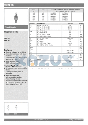 SKN26 datasheet - Rectifier Diode