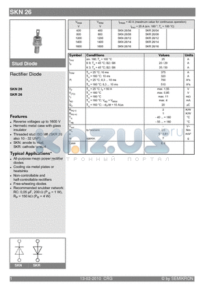 SKN26 datasheet - Rectifier Diode