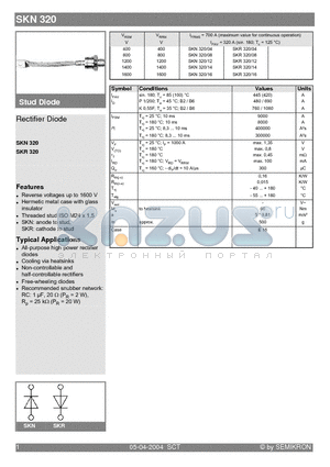 SKN320/04 datasheet - Rectifier Diode