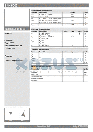 SKN6002 datasheet - SEMICELL DIODES