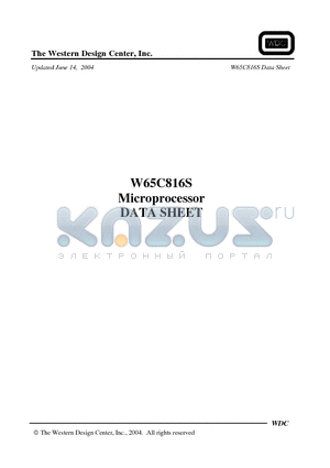 W65C816S datasheet - Microprocessor