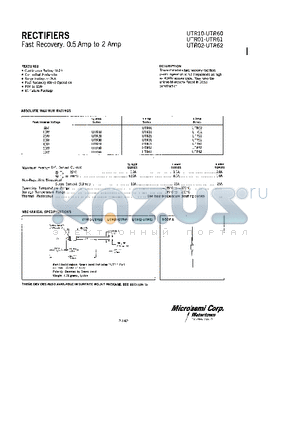 UTR20 datasheet - RECTIFIERS