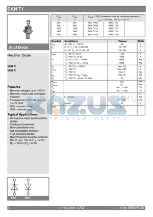 SKN71-08 datasheet - Rectifier Diode