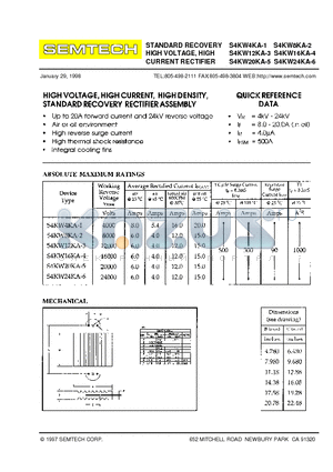 S4KW12KA-3 datasheet - STANDARD RECOVERY HIGH VOLTAGE, HIGH CURRENT RECTIFIER