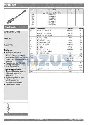 SKNA202/48 datasheet - Avalanche Diode