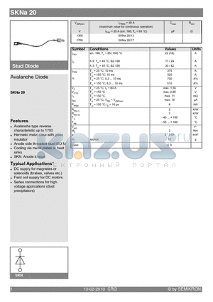 SKNA20_10 datasheet - Avalanche Diode