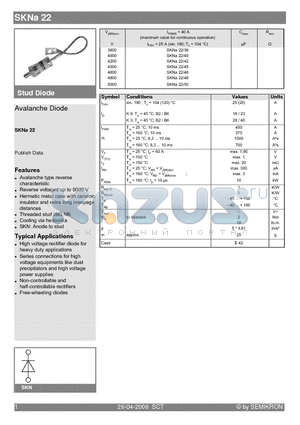 SKNA22/48 datasheet - Avalanche Diode