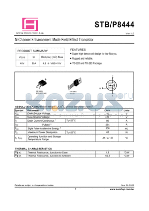 STP8444 datasheet - N-Channel Enhancement Mode Field Effect Transistor