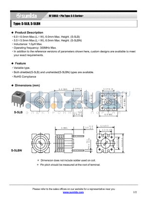 S5-1R0-NP datasheet - RF COILS