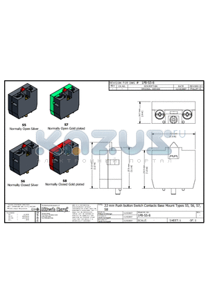 S5-8 datasheet - 22 mm Push button Switch Contacts Base Mount Types S5, S6, S7, S8