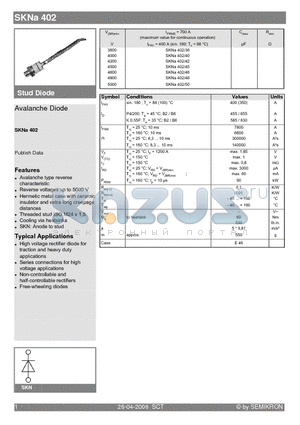 SKNA402/45 datasheet - Avalanche Diode