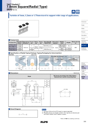 SKPD datasheet - 7.8mm Square(Radial Type)
