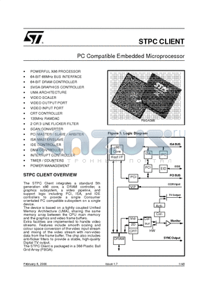 STPCD0175BTI3 datasheet - PC Compatible Embedded Microprocessor