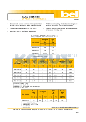 S506-6100-14 datasheet - ADSL Magnetics EP-7 Surface-Mount Inductors