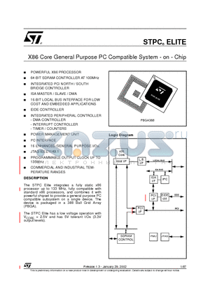 STPCE1HEBC datasheet - X86 Core General Purpose PC Compatible System - on - Chip