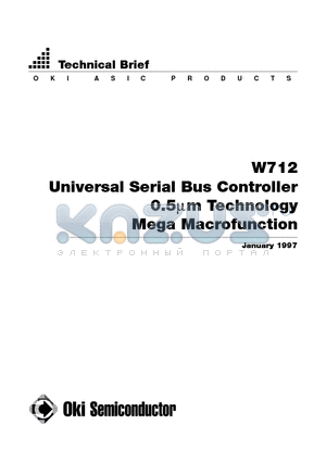 W712 datasheet - Universal Serial Bus Controller 0.5uM Technology Mega Macrofunction