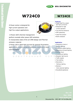 W724C0 datasheet - Z Power LED