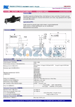 S511HC datasheet - ROTARY POTENTIOMETER