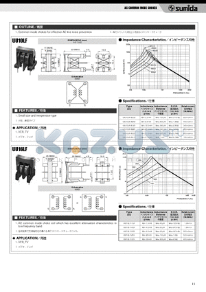 UU10LF datasheet - AC COMMON MODE CHOKES