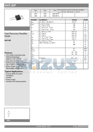 SKR20F datasheet - Fast Recovery Rectifier Diode