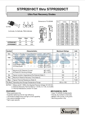 STPR2020CT datasheet - Ultra Fast Recovery Diodes