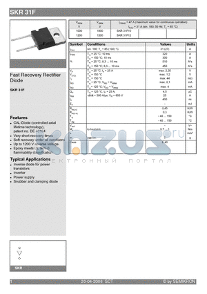 SKR31F12 datasheet - Fast Recovery Rectifier Diode