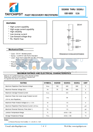 S5295G datasheet - FAST RECOVERY RECTIFIERS