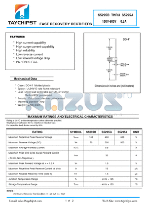 S5295B datasheet - FAST RECOVERY RECTIFIERS