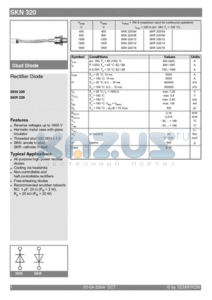 SKR320/08 datasheet - Rectifier Diode