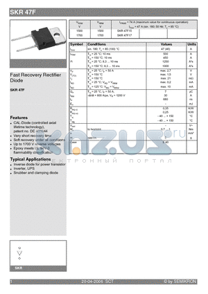 SKR47F datasheet - Fast Recovery Rectifier Diode