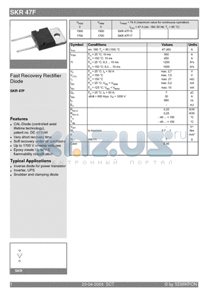 SKR47F15 datasheet - Fast Recovery Rectifier Diode