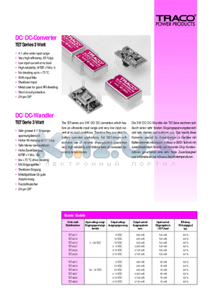 TET4811 datasheet - DC/DC-Converter,Wandler
