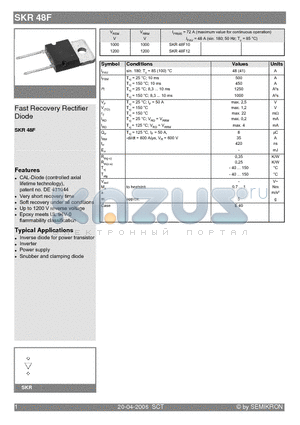 SKR48F datasheet - Fast Recovery Rectifier Diode