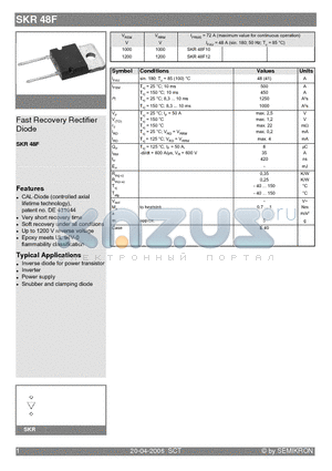 SKR48F10 datasheet - Fast Recovery Rectifier Diode