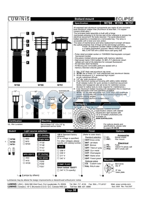 W788 datasheet - Bollard mount