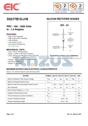 S5277B datasheet - SILICON RECTIFIER DIODES