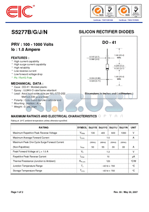 S5277J datasheet - SILICON RECTIFIER DIODES