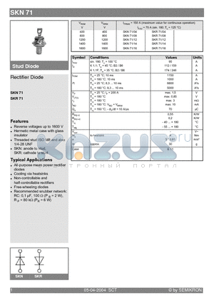 SKR71/16 datasheet - Rectifier Diode