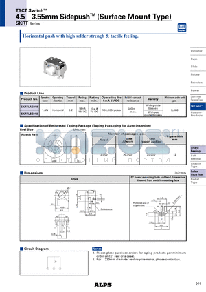 SKRTLAE010 datasheet - 4.53.55mm SidepushTM (Surface Mount Type)
